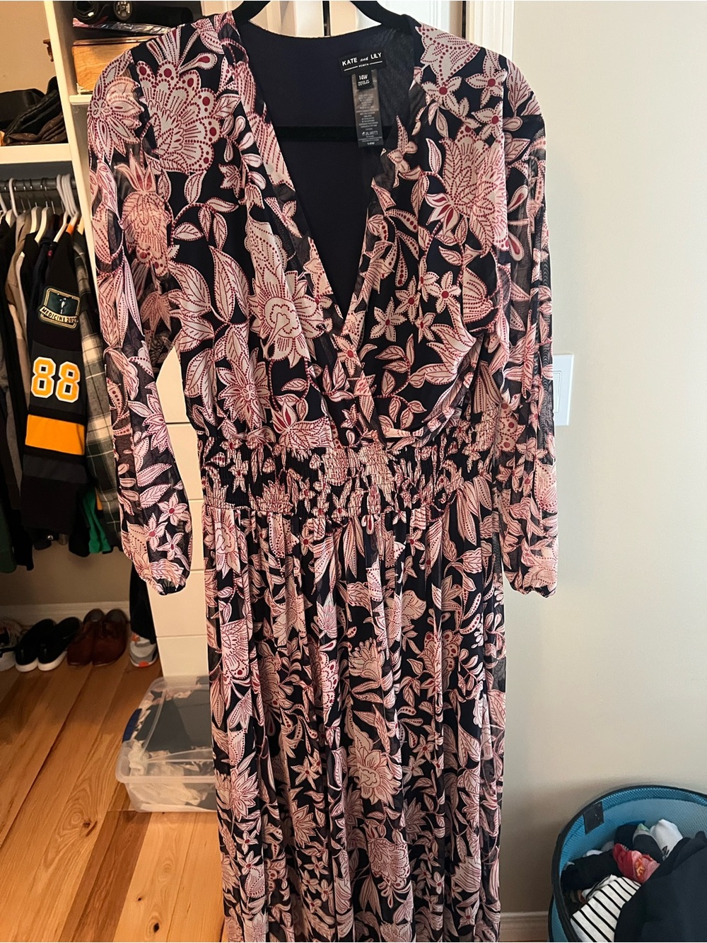 Pink Floral Wrap Maxi Dress